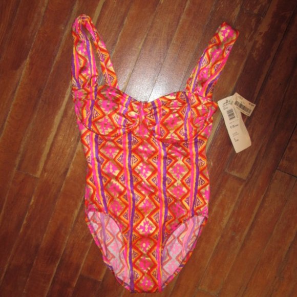 Vintage 80s NOS Jantzen Disco Bathing swimsuit Metallic Groovy w/tags -8 - Picture 5 of 9